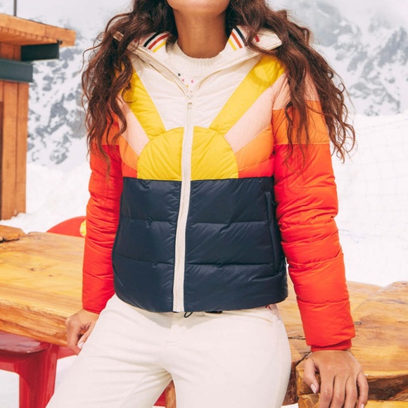 Marine Layer EUC Archive Apres Sunset Puffer - Medium / Navy Sun coat jacket - Picture 15 of 16